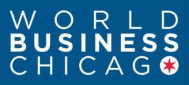 A panoramic view of Chicago's skyline, showcasing prominent business buildings and the vibrant urban landscape.