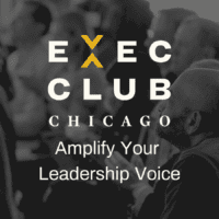 Logo of Exec Club alongside the event name, Amplify Your Leadership Voice.